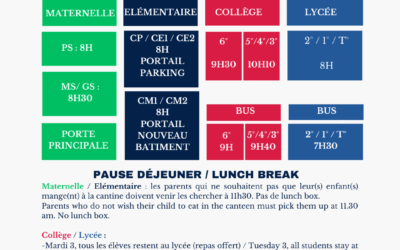 RENTRÉE DES ÉLÈVES / BACK TO SCHOOL